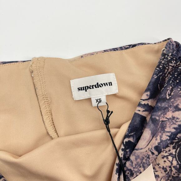 Superdown | Maeve Angel Toile Print Mesh Corset & Mini Skirt Set XS - Picture 3 of 15